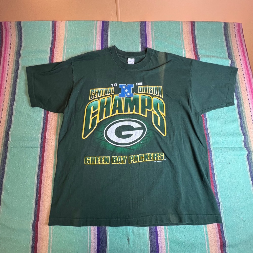 Green 1995 Packers Salem Sportswear T-Shirt Mens XL Division Champs Vintage USA